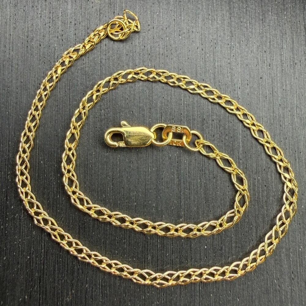 Solid 10k Yellow Italian Gold Rombo Link Bracelet 7.5" Long 2.3mm Wide